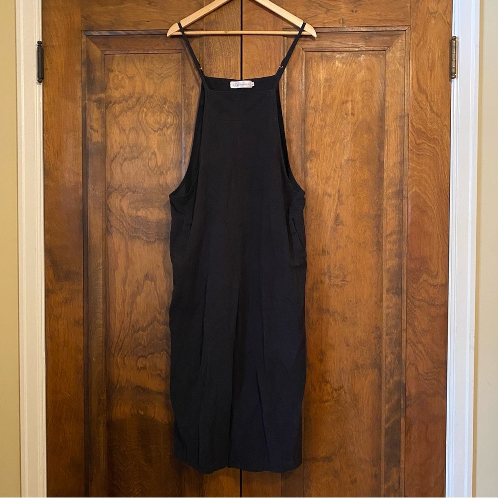 Wide Leg Cropped Linen Blend Overalls